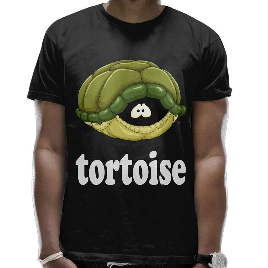 Cartoon The Tortoise Men’s Casual Cotton Graphic Short Sleeve T-Shirt