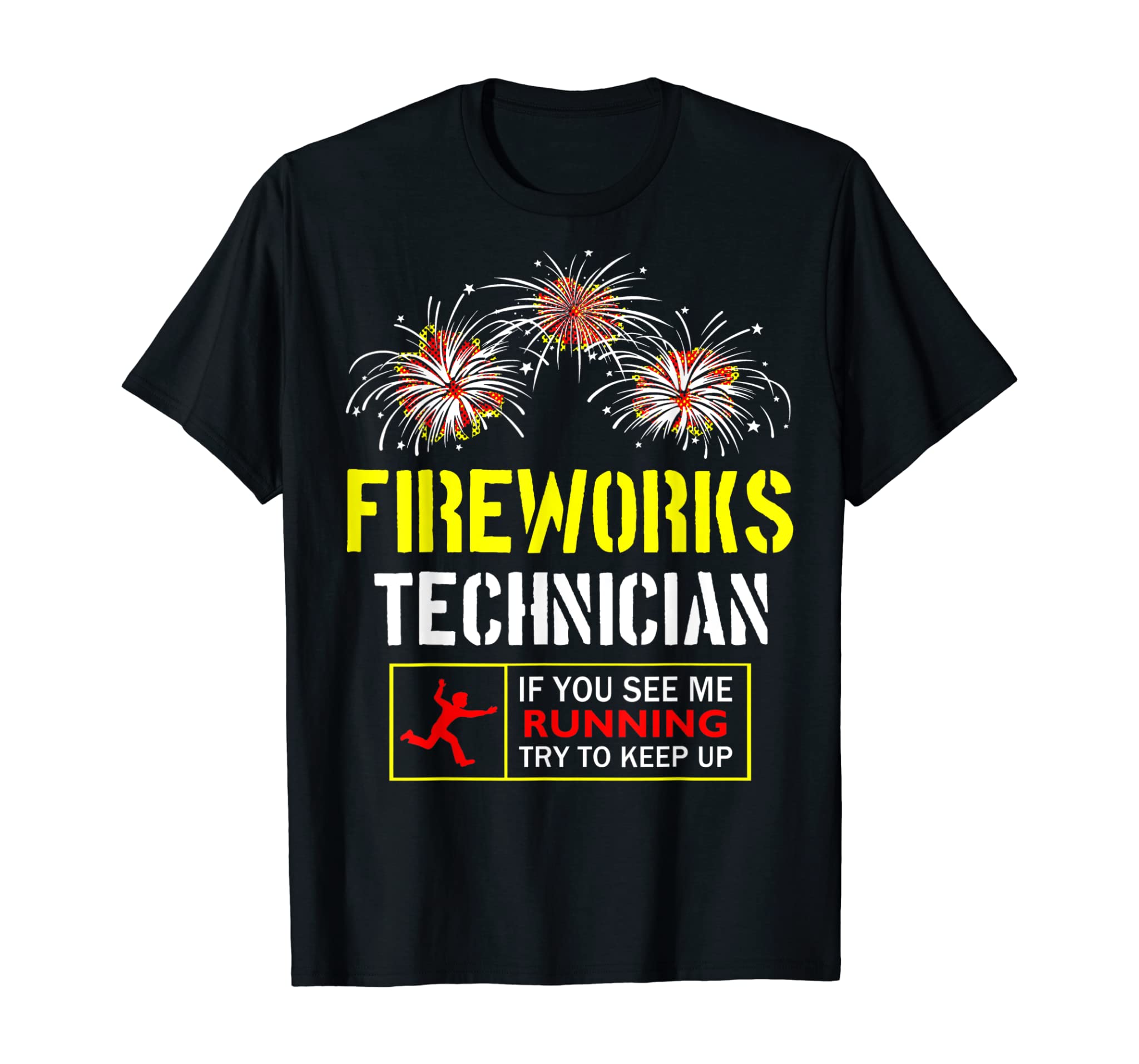 Running Fireworks Tech Shirt Funny 4th of July Party Gift