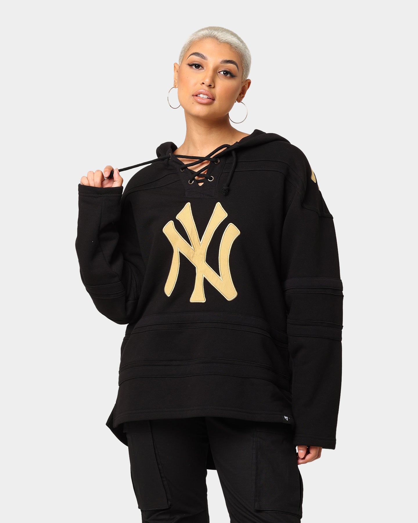 47 Brand New York Yankees Superior Lacer Hoodie Black/Gold