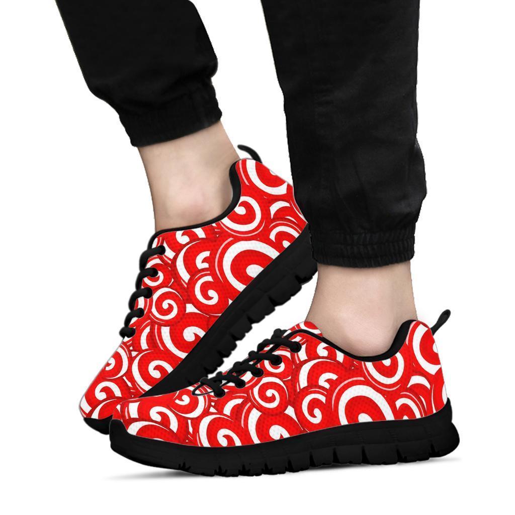 Candy Cane Pattern Print Sneaker Shoes For Men Women