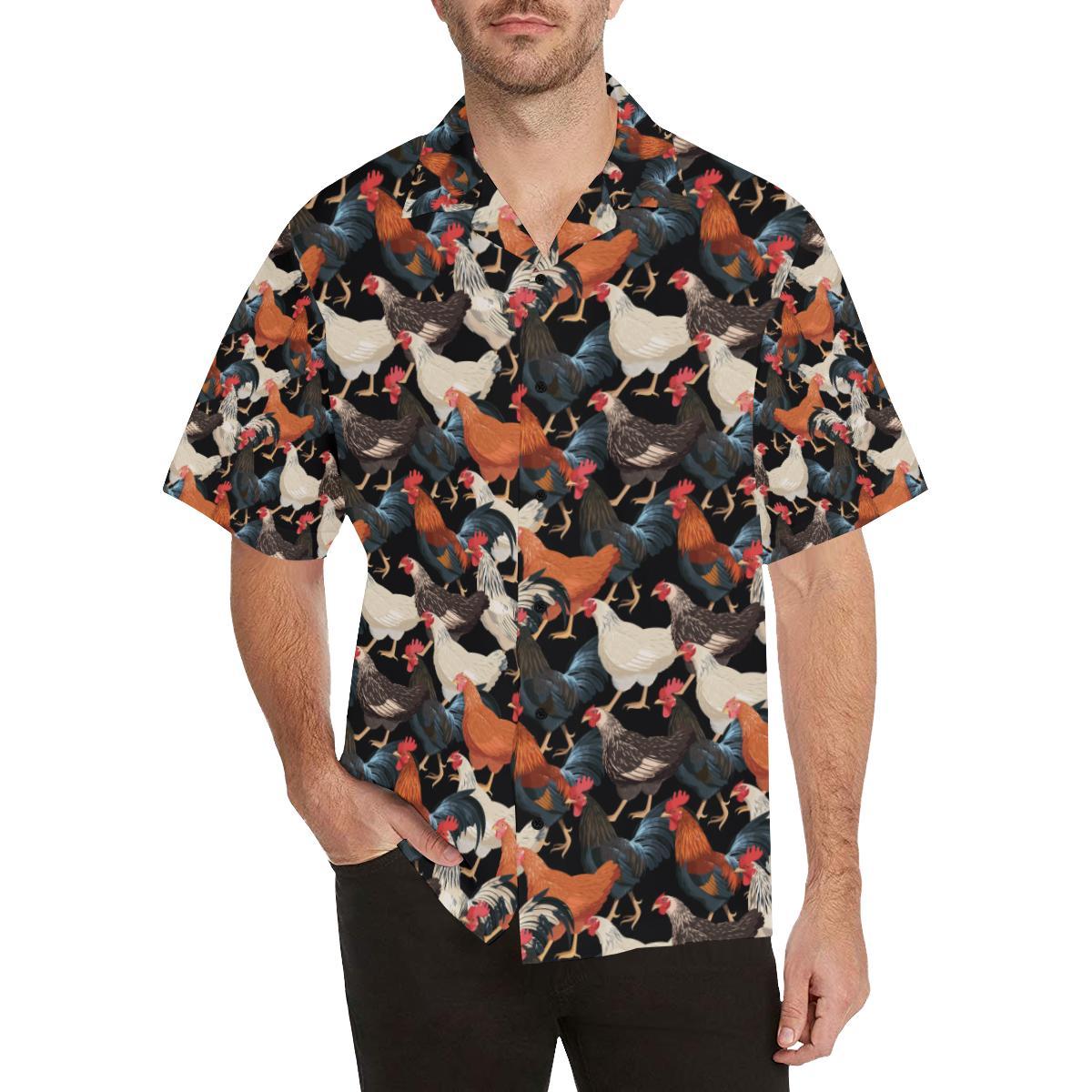 Chicken Print Pattern Hawaii Lover Hawaii Shirt For Men Women Ha98797