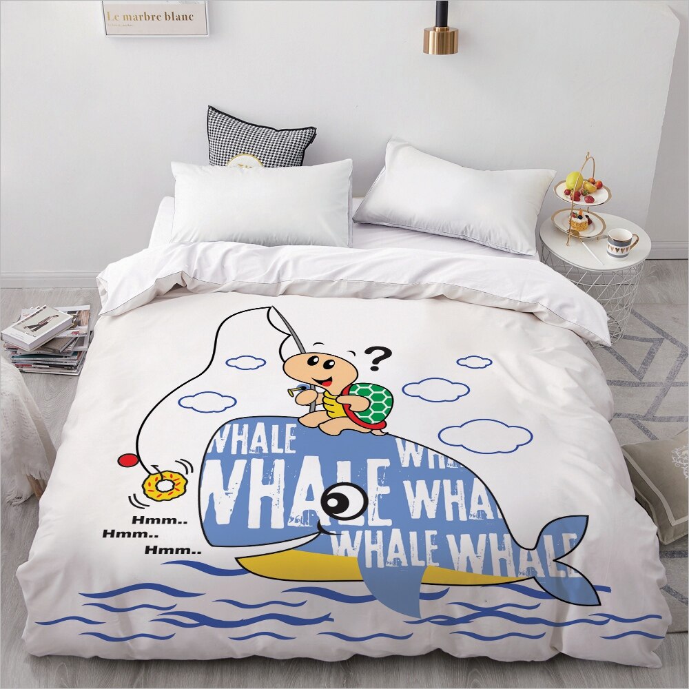 3D Custom Kids Duvet Cover,//Blanket Case Queen/King Bedding For Children/Baby/Boys 140×200/200×200,Cute Shark