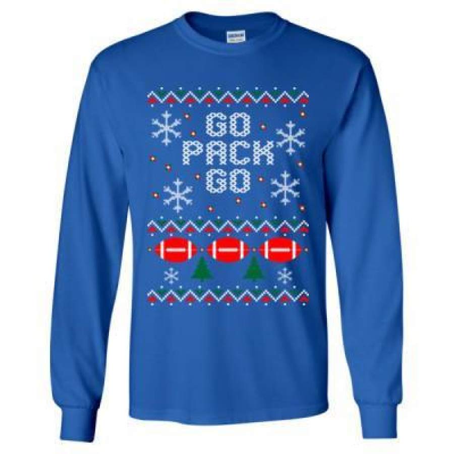 AGR Go Pack Go Ugly Christmas Sweater Xmas – Long Sleeve T-Shirt