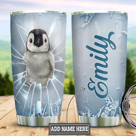 Personalized Penguin Ice Breaking Stainless Steel Tumbler, Personalized Tumblers, Tumbler Cups, Custom Tumblers