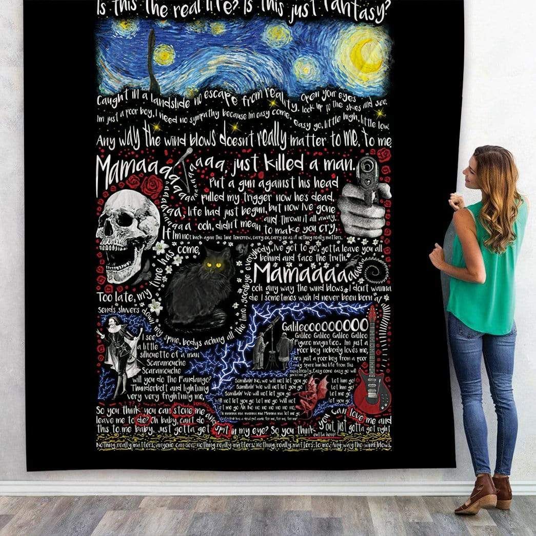 Casespring 3D Bohemian Rhapsody Lyric Art Custom Quilt