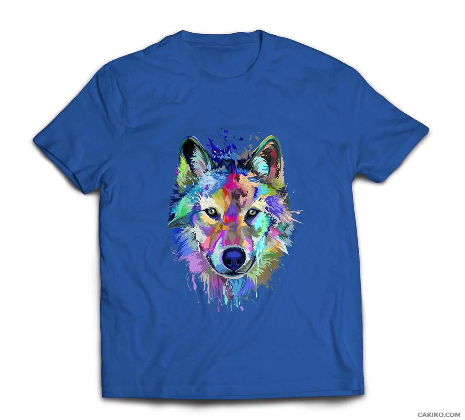 Wolf Splash Art Animal Face  Wolf Lover T-Shirt