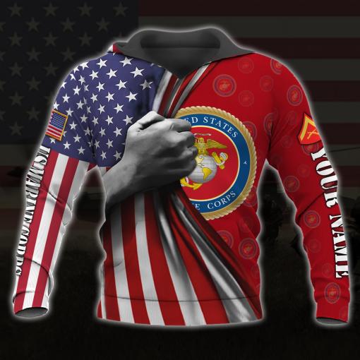 Us Marine Corps American Flag Gift For Military Veteran Design 3D Design Hoodie And Jogger Custom Hoodie All Over Printed
