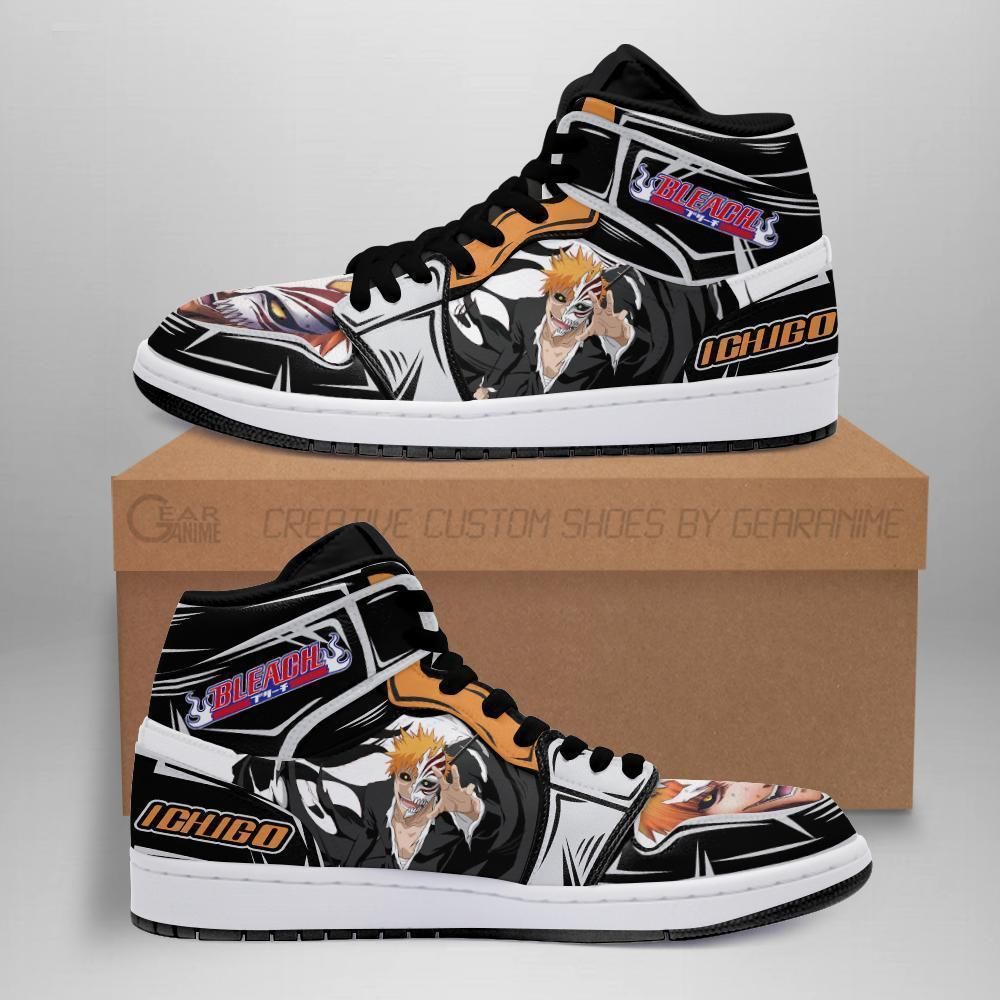 Ichigo Half Hollow Bleach Anime Fan Gift Idea Mn05 Air Jordan Shoes Sport Sneakers