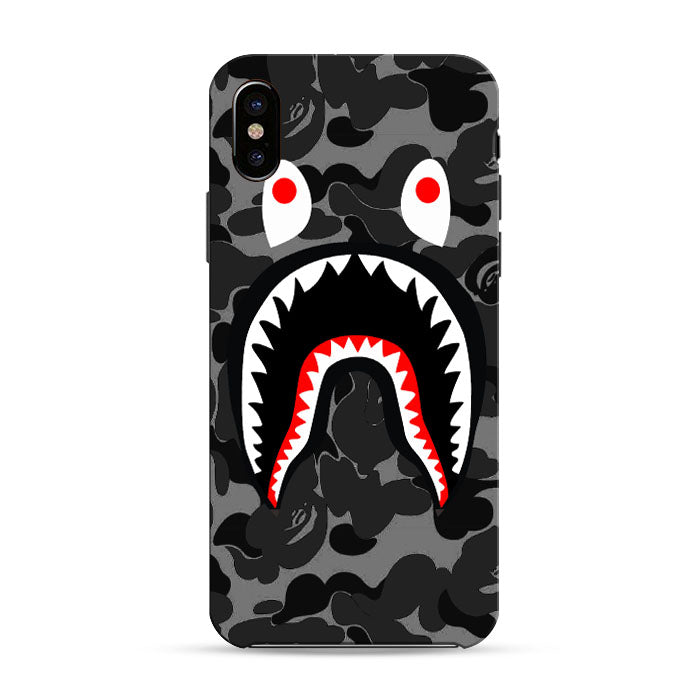 Bape Shark Black Army Pattern iPhone X 3D Case