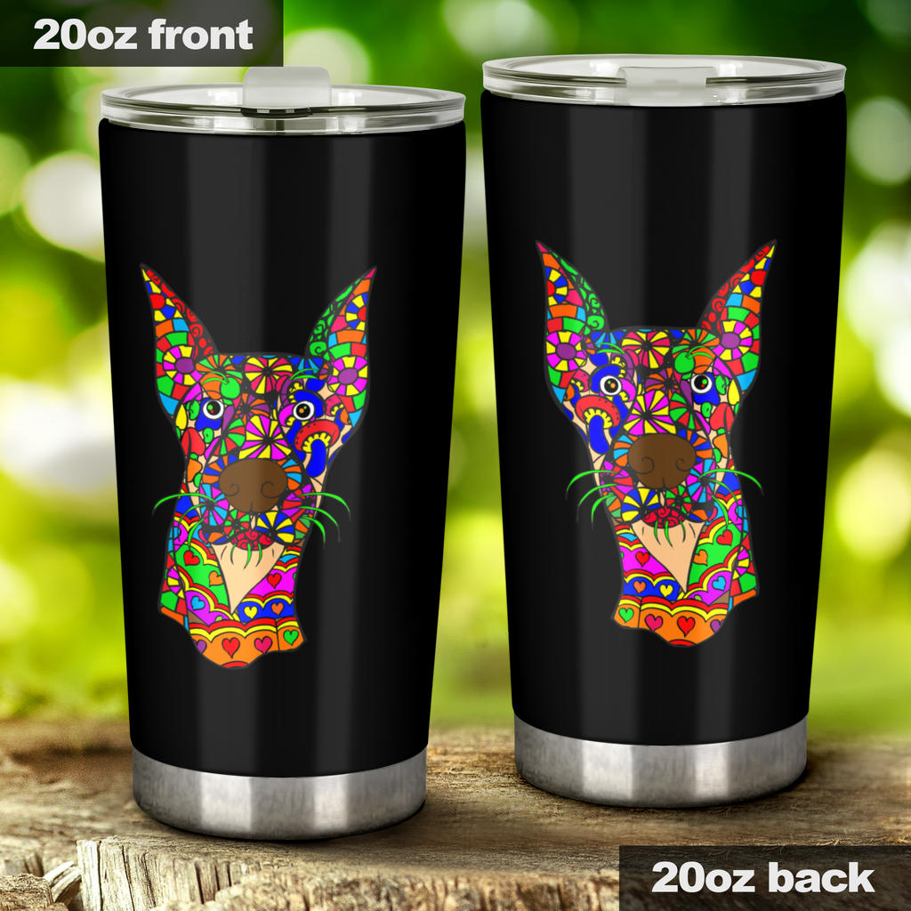 Doberman Design Double-Walled Vacuum Insulated Tumblers – Art By Cindy Sang – Jillnjacks Exclusive