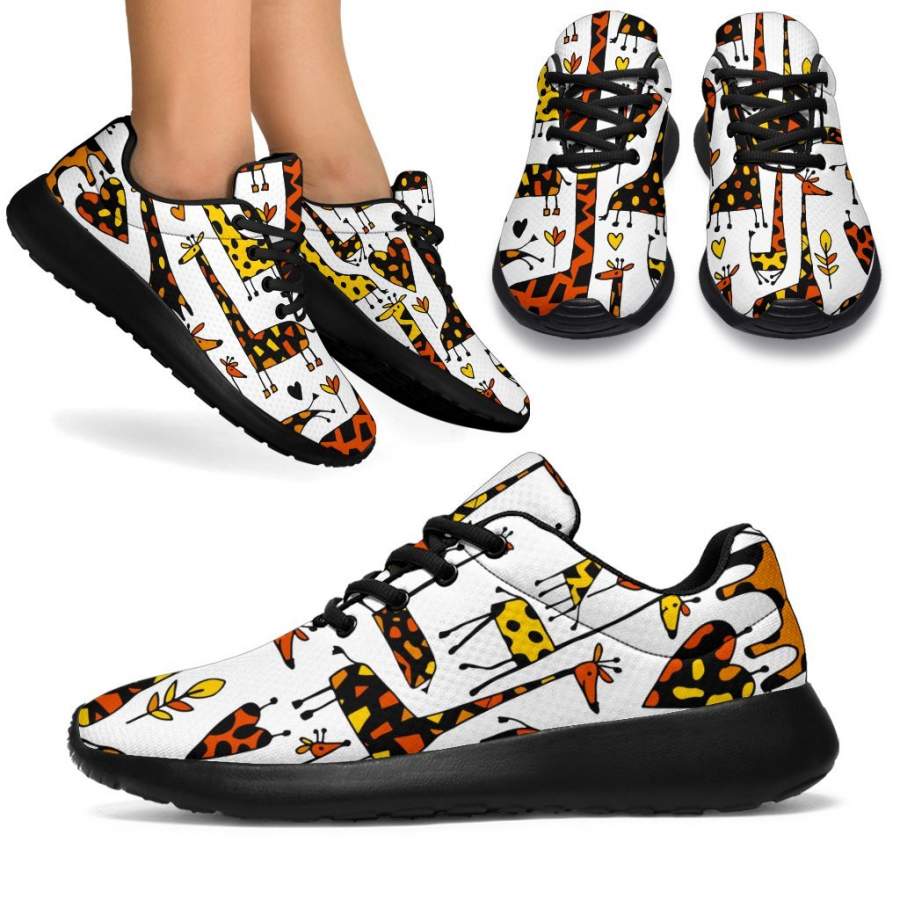 Cartoon Giraffe Pattern Print Sport Sneakers