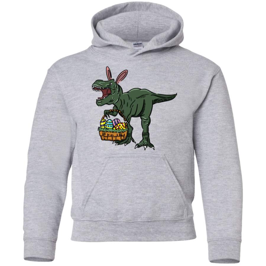 AGR Easter t-shirt dinosaur in bunny ears. Easter egg basket, Easter T-Shirt, Happy Family Easter Tee Gift Idea Youth Pullover Hoodie