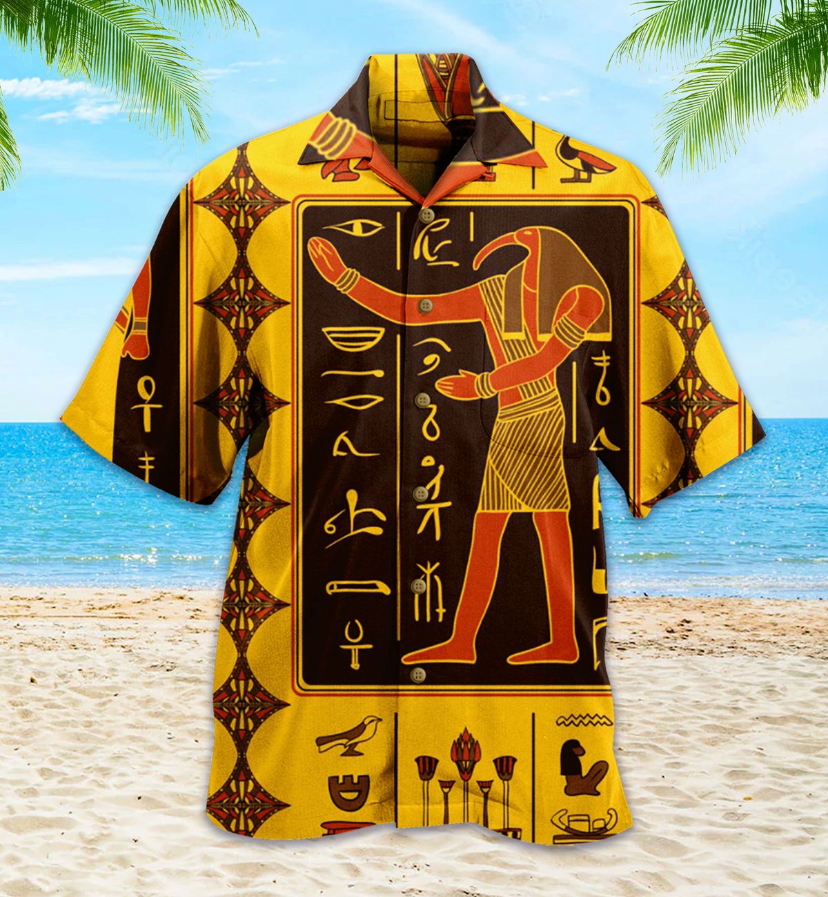 Ancient Egypt God Yellow Hawaii Shirt 2 Ha67614