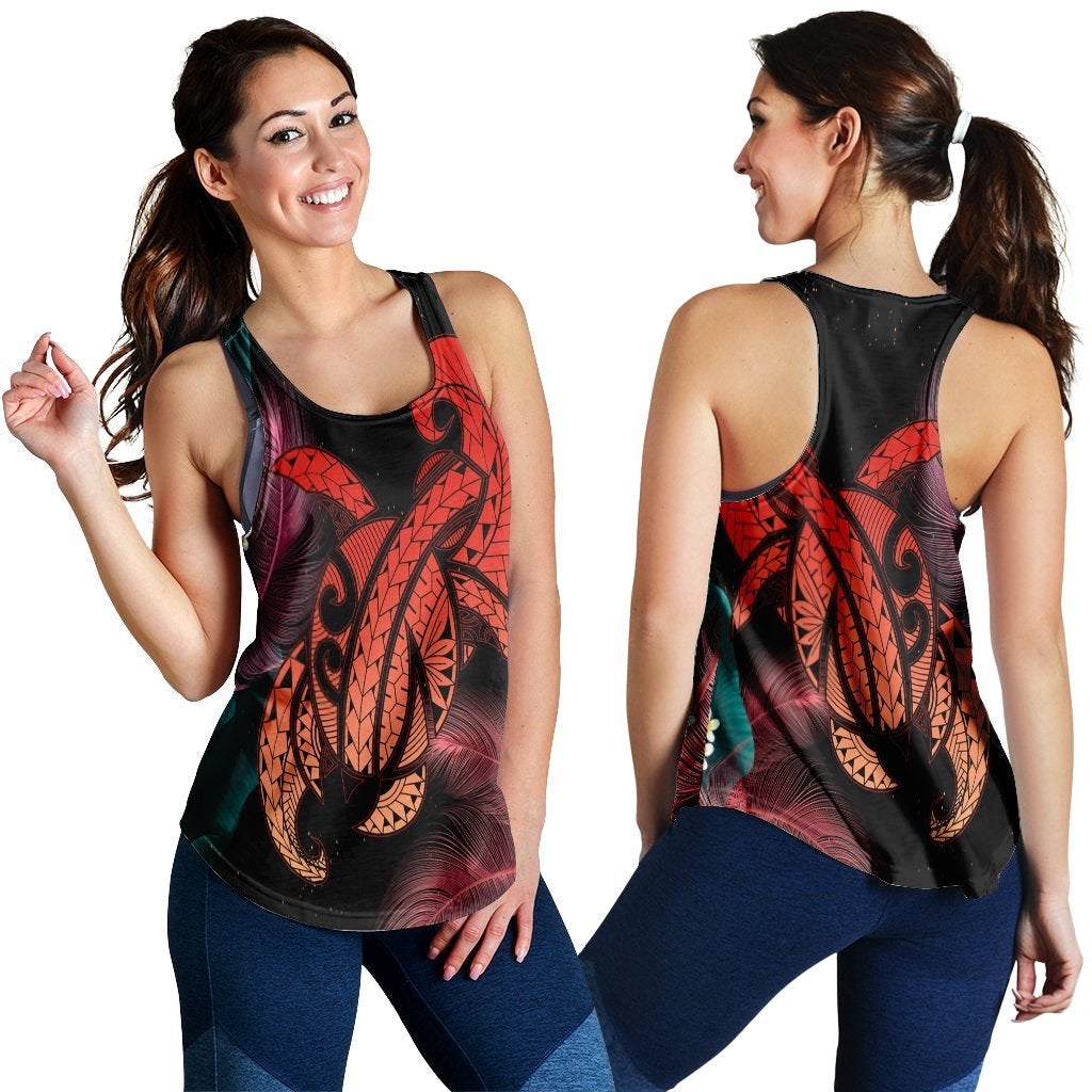 Hawaiian Turtle Polynesian Tropical Racerback Tank Ghia Style Red Ah Ha67378