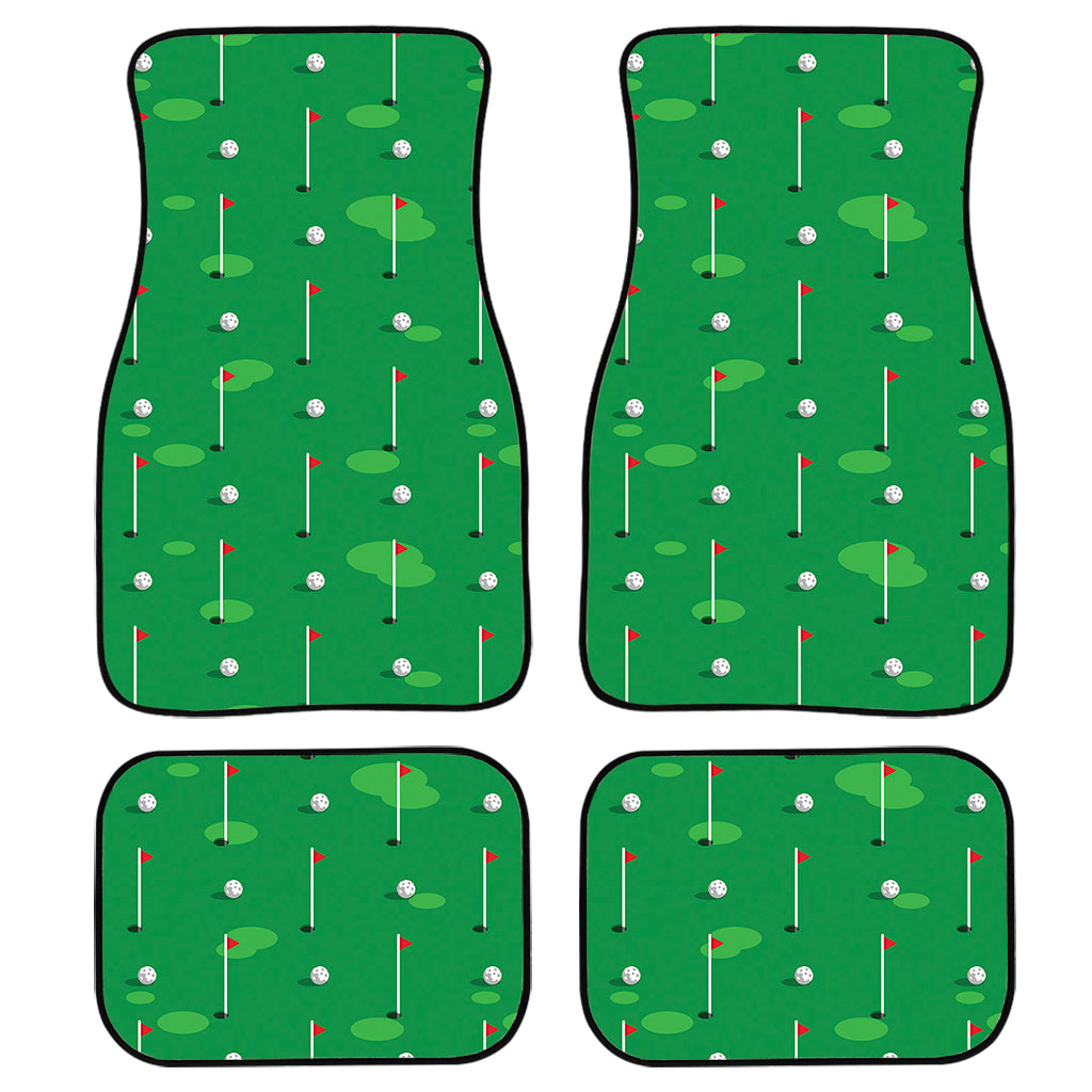 Golf Course Pattern Print Front And Back Car Floor Mats, Front Car Mat