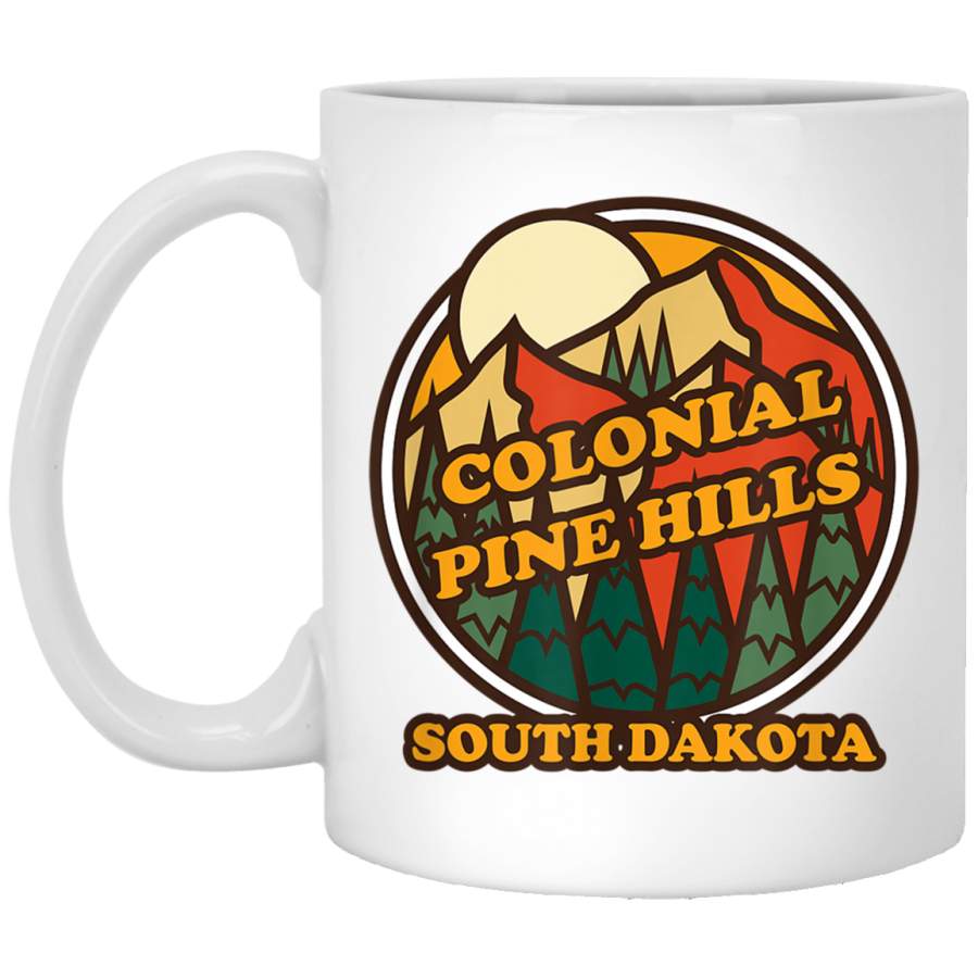 Vintage Colonial Pine Hills, South Dakota Mountain White Mug