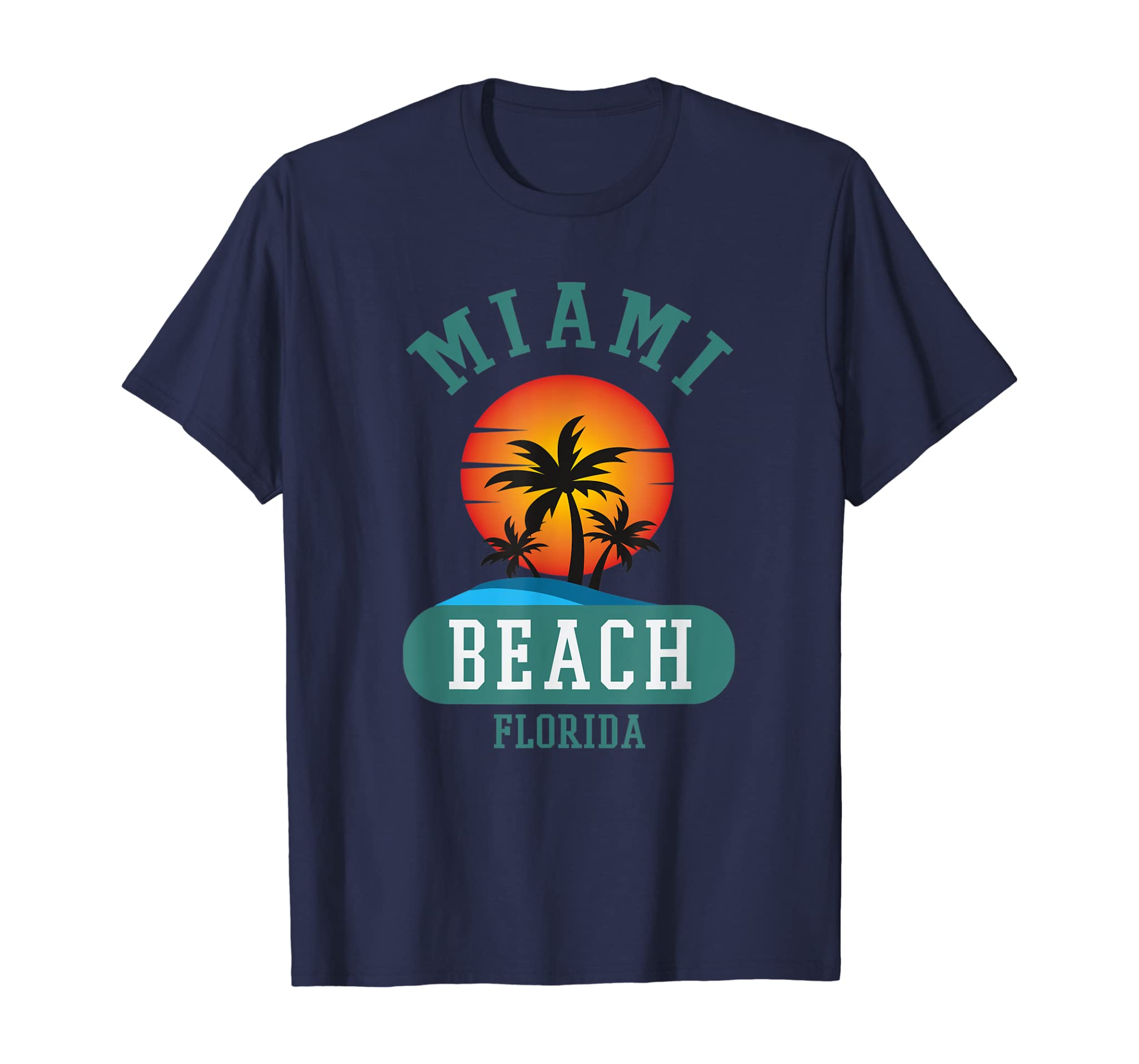 Retro Cool Miami Beach Mens Womens Florida Beaches Tee Shirt