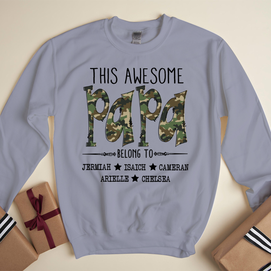 Personalized This Awesome Papa Belongs To Sweatshirt