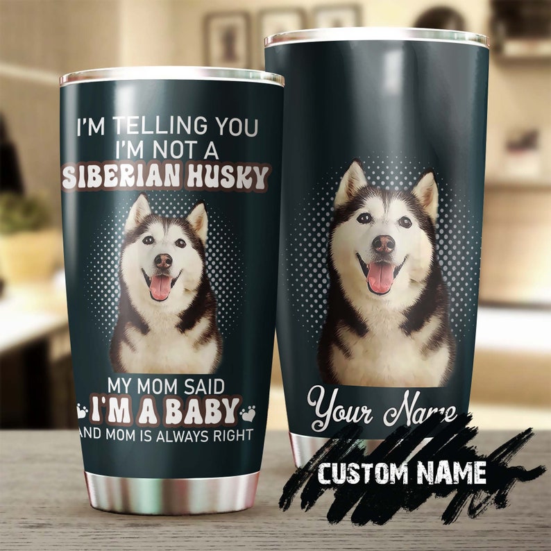 Siberian Husky Puppy Dog Mom Leopard Style Personalized Tumbler- Gift For Siberian Husky Mom Mother’S Day Gift-Gift For Siberian Husky Lover