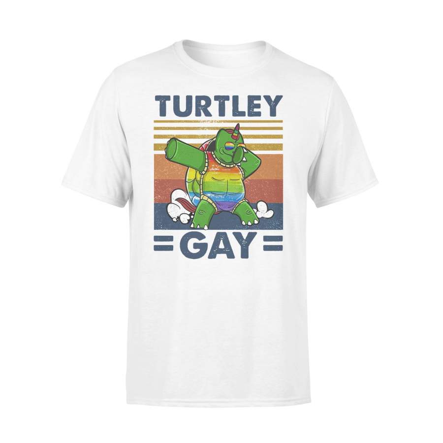 Turtley Gay Turtle Dabbing Lgbt Vintage T-shirt