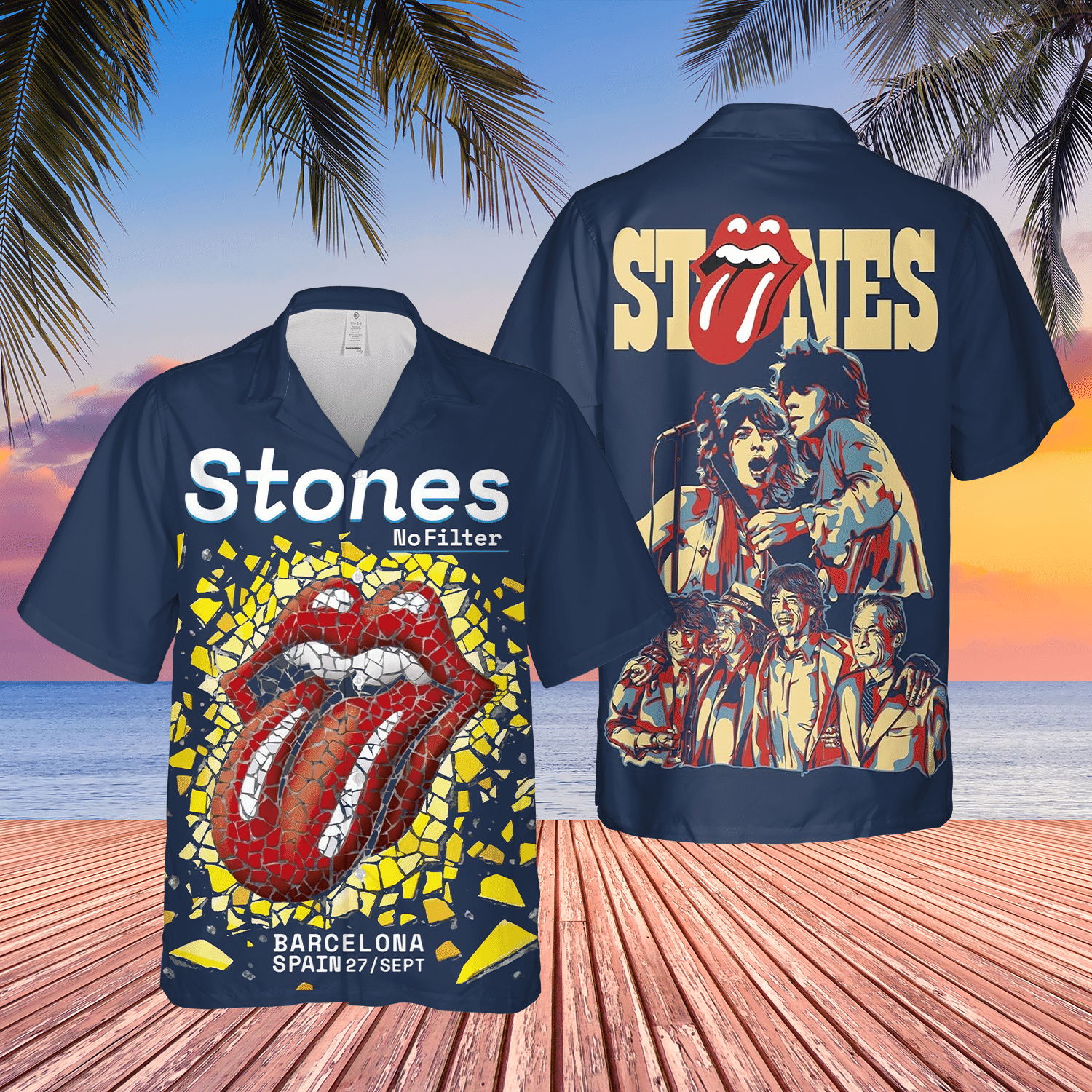 The Rolling Stones Band Tongue Symbol Hawaii Shirt Ha87830