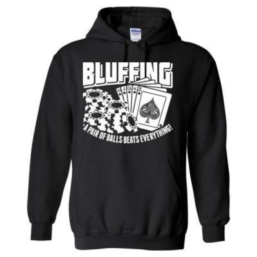 AGR Bluffing A Pair Of Balls Beats Everything – Heavy Blend™ Hooded Sweatshirt