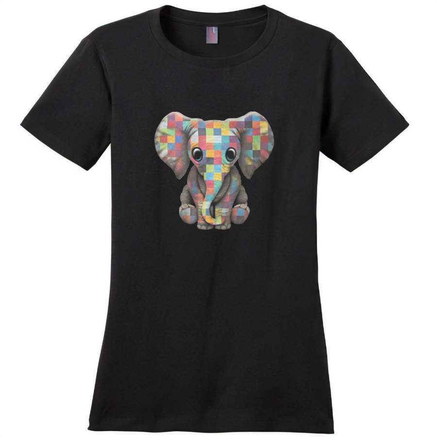 Baby elephant autism awareness – Distric Made Ladies Perfect Weigh Tee