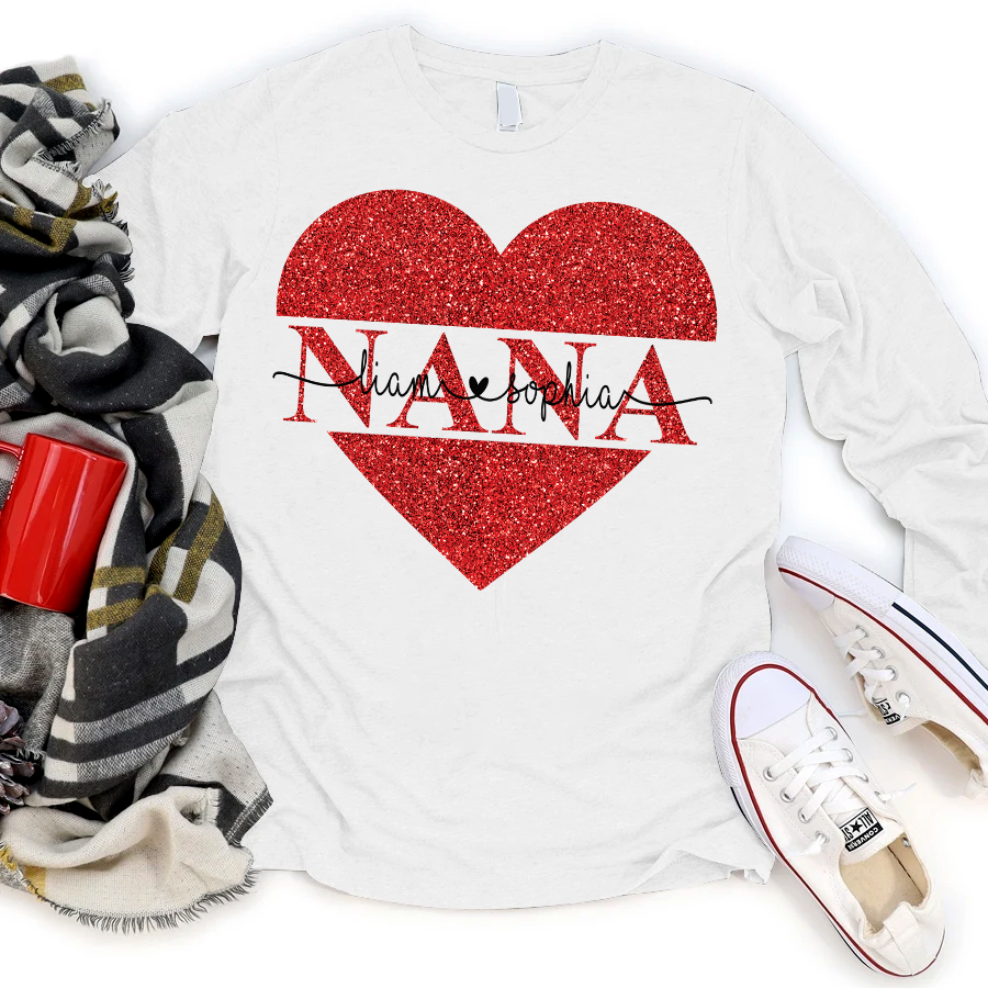 Lovely Nana  Personalized Long Sleeve Shirt