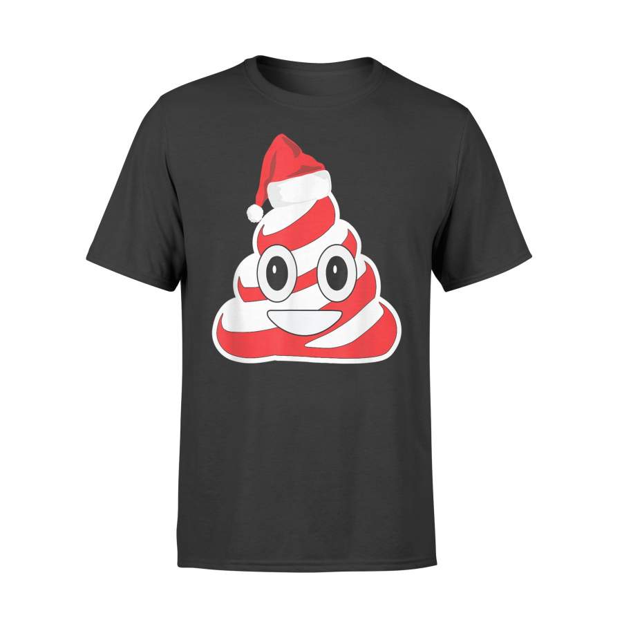 Christmas T-Shirt Candy Cane Poop Emoji Shirt Funny  Poop Shirt – Standard T-shirt