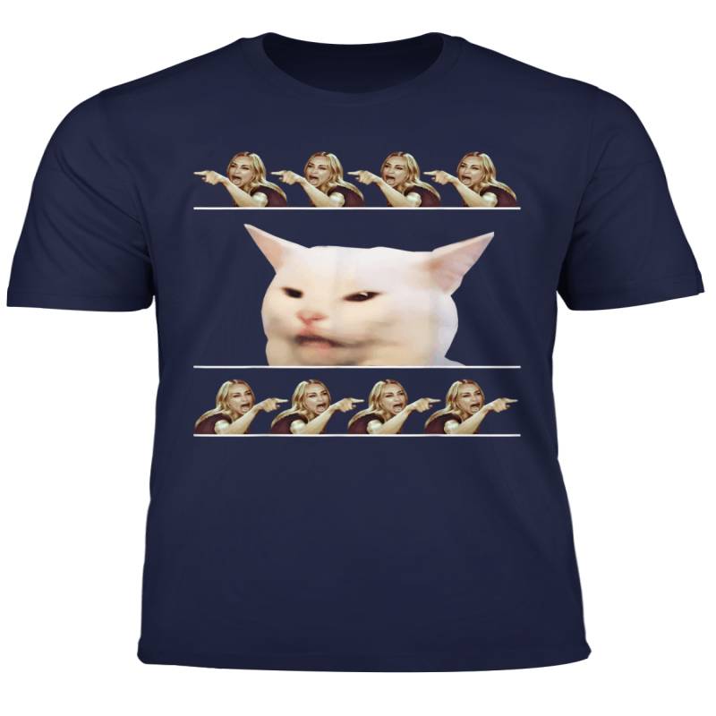 Cat Meme Woman Yelling At Table Dinner Ugly Christmas T Shirt