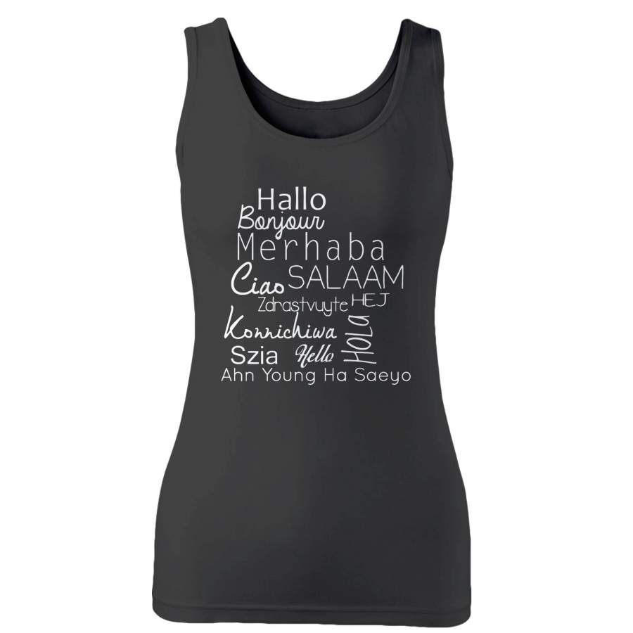 World Languages Hello Woman’s Tank Top