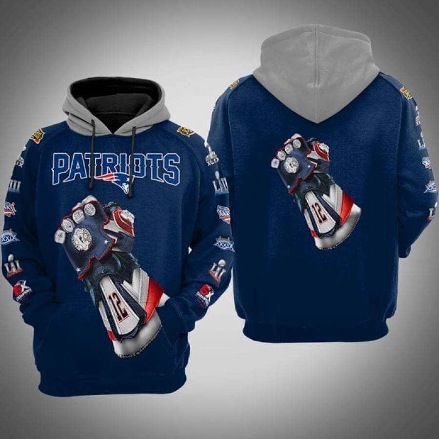 New England Patriots Tom Brady Infinity Gauntlet Hoodie Unisex 3D All Over Print