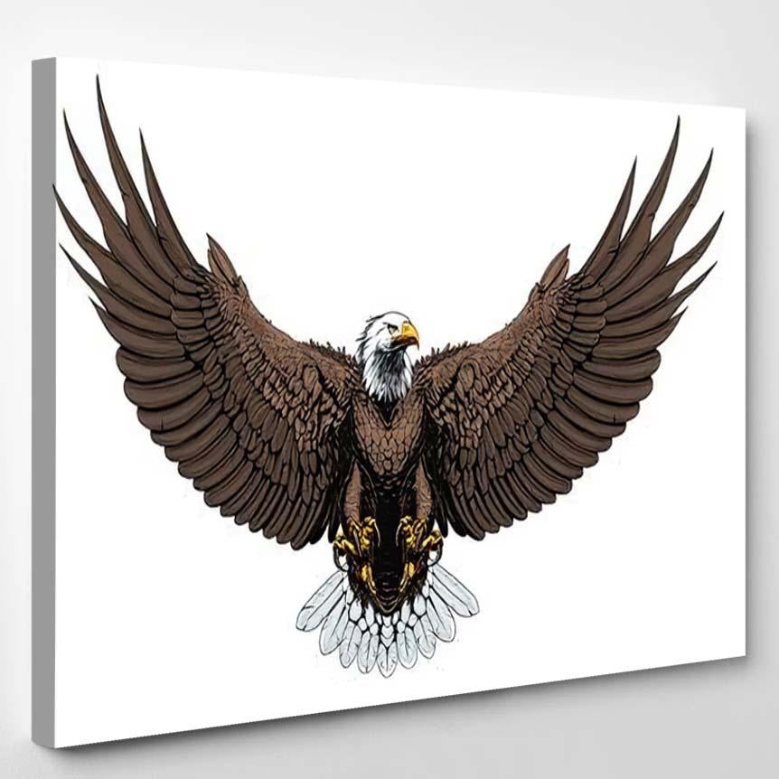 American Bald Eagle Vector Illustration – Eagle Animals Canvas Print