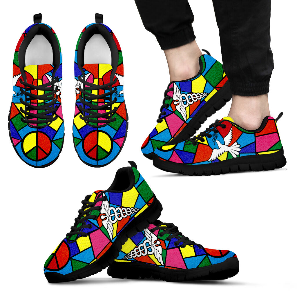 Nurse Peace Dove Glass Sneaker Fashion Shoes Comfortable Running Walking Lightweight Casual Shoes