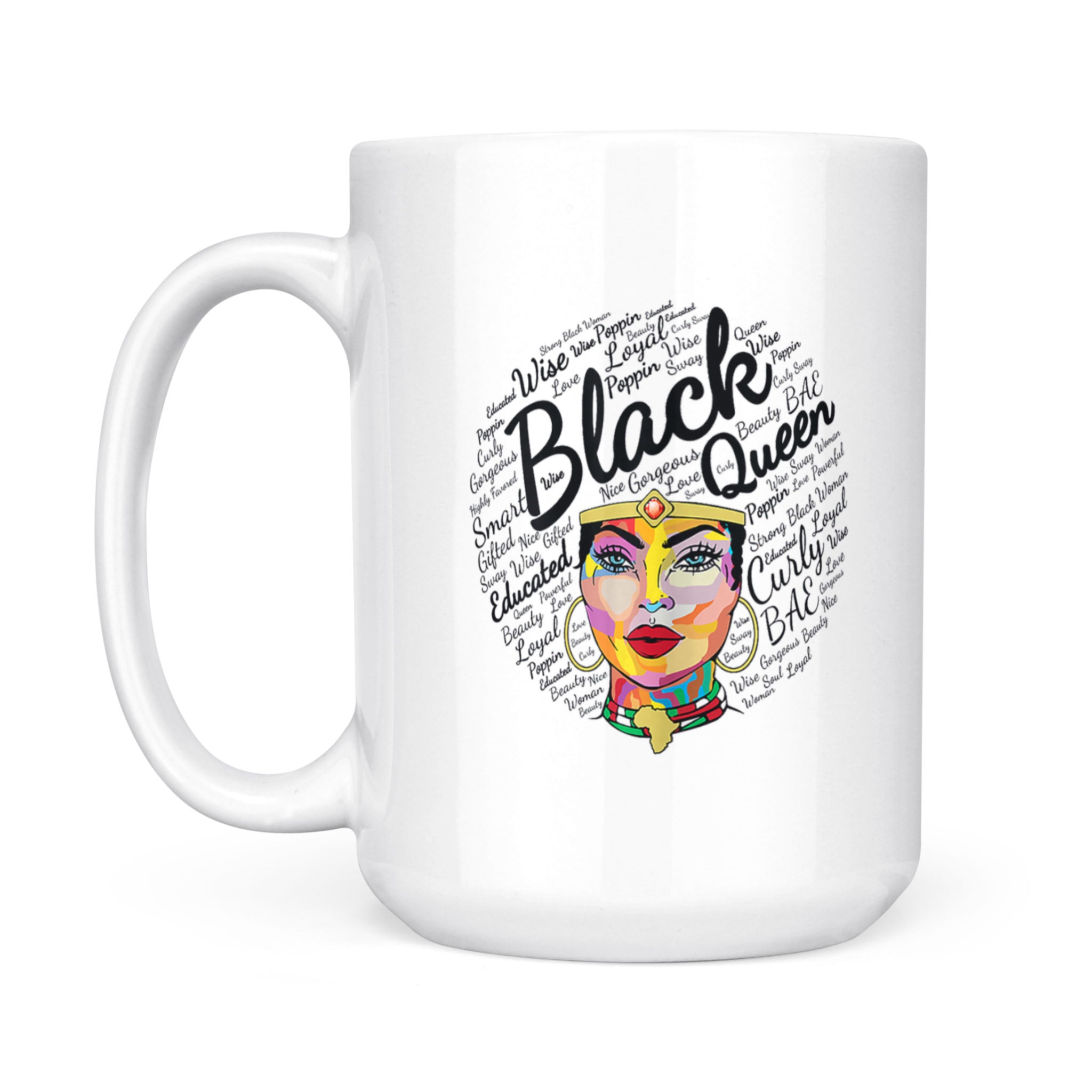 Afro American Black Queen Pride Black History Month – White Mug