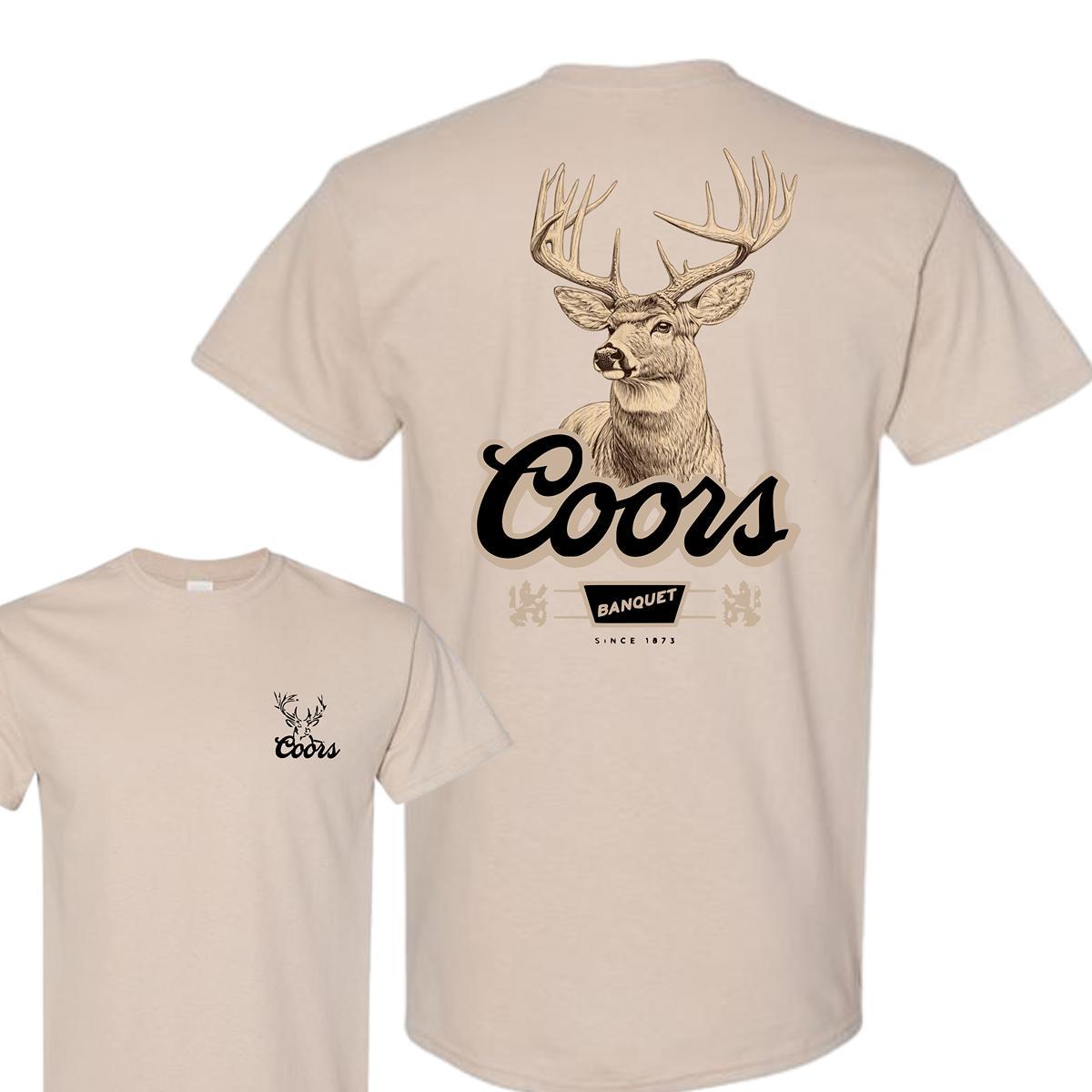 Coors Banquet Whitetail Buck T-Shirt, Casual Outdoor Shirt, Hunting Tees, Graphic Tees Men, Mens Clothing, Menswear Tops