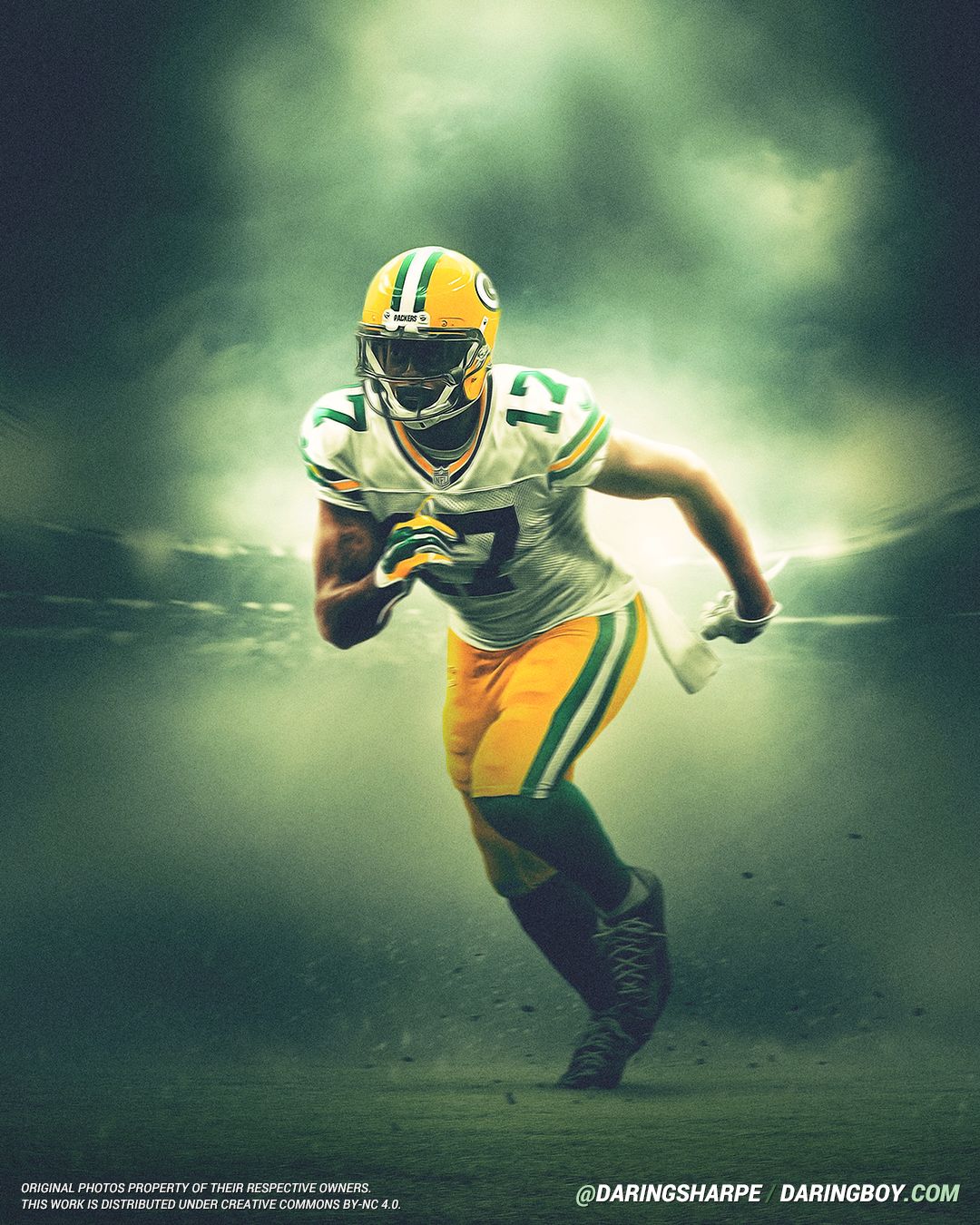 Green Bay Packers Davante Adams #17 Poster For Fans poster canvas