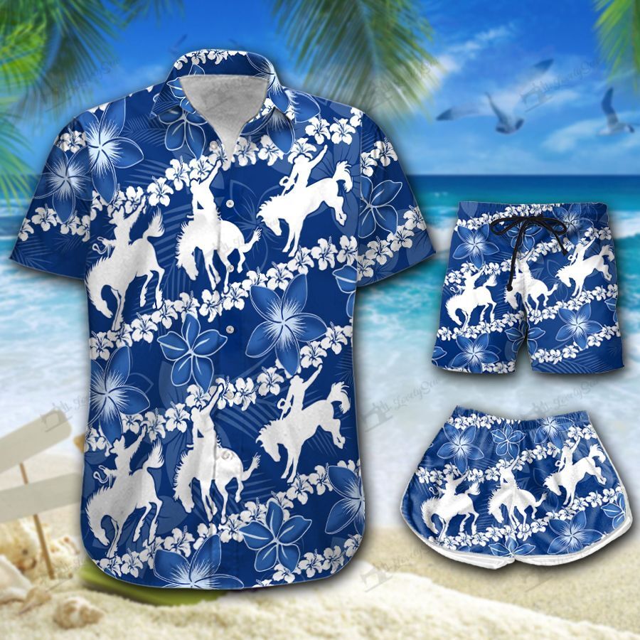 Saddle Bronc Line Hawaiian Shirt Shorts Ha25093