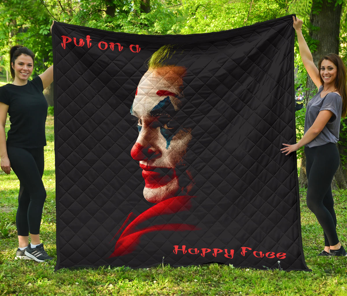 Horror Movie Premium Quilt | Joker Quote Put On A Happy Face Quilt Blanket Nt090803