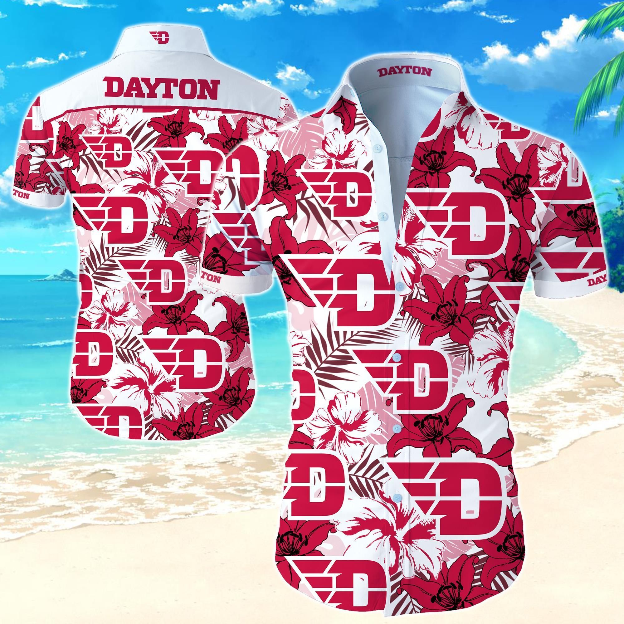 Dayton Flyers Hawaii Shirt Summer Button Up For Men Beach Wear Short Sleeve Ha107793