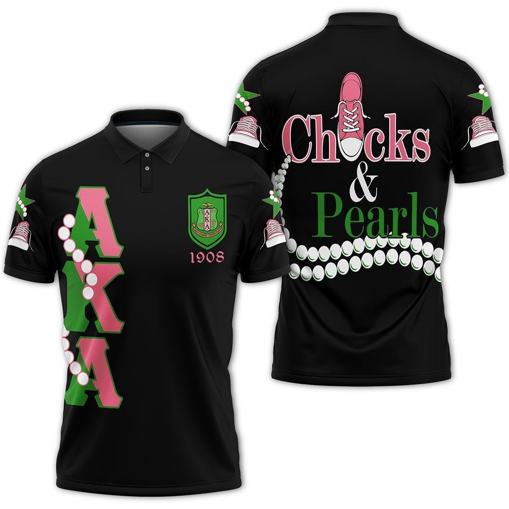 Alpha Kappa Alpha Pearls K.H Chucks N Pearls Polo Shirt