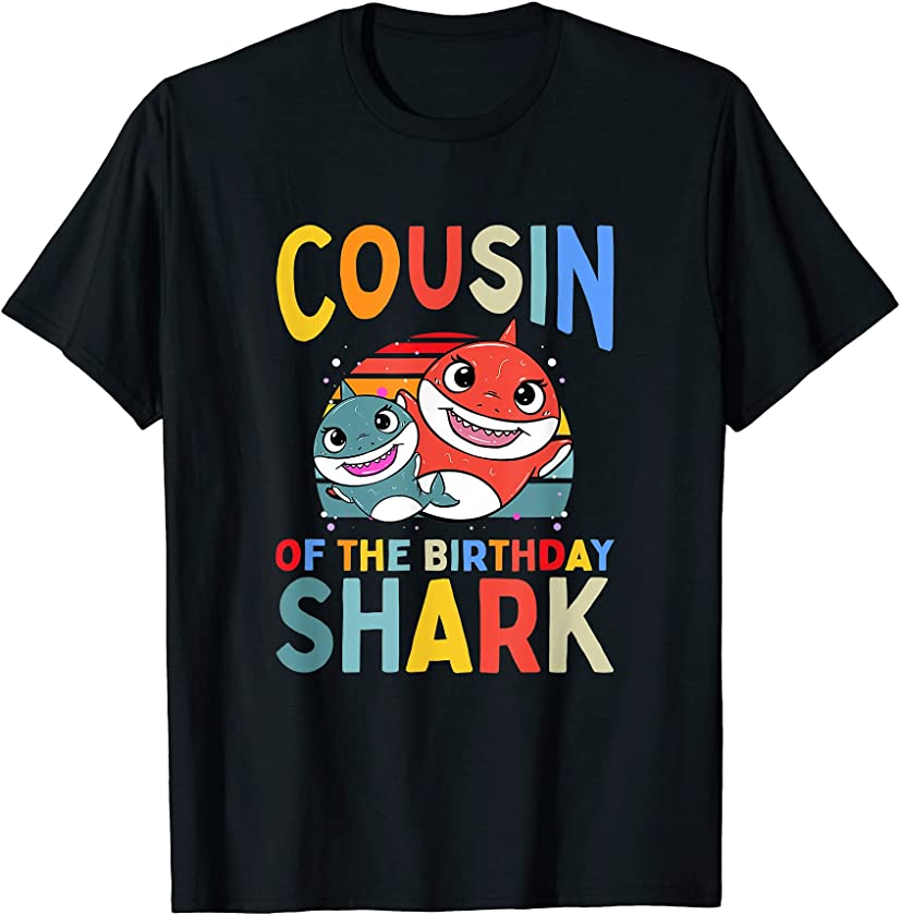 Cousin Of The Birthday Shark Boy Matching Family T-Shirt