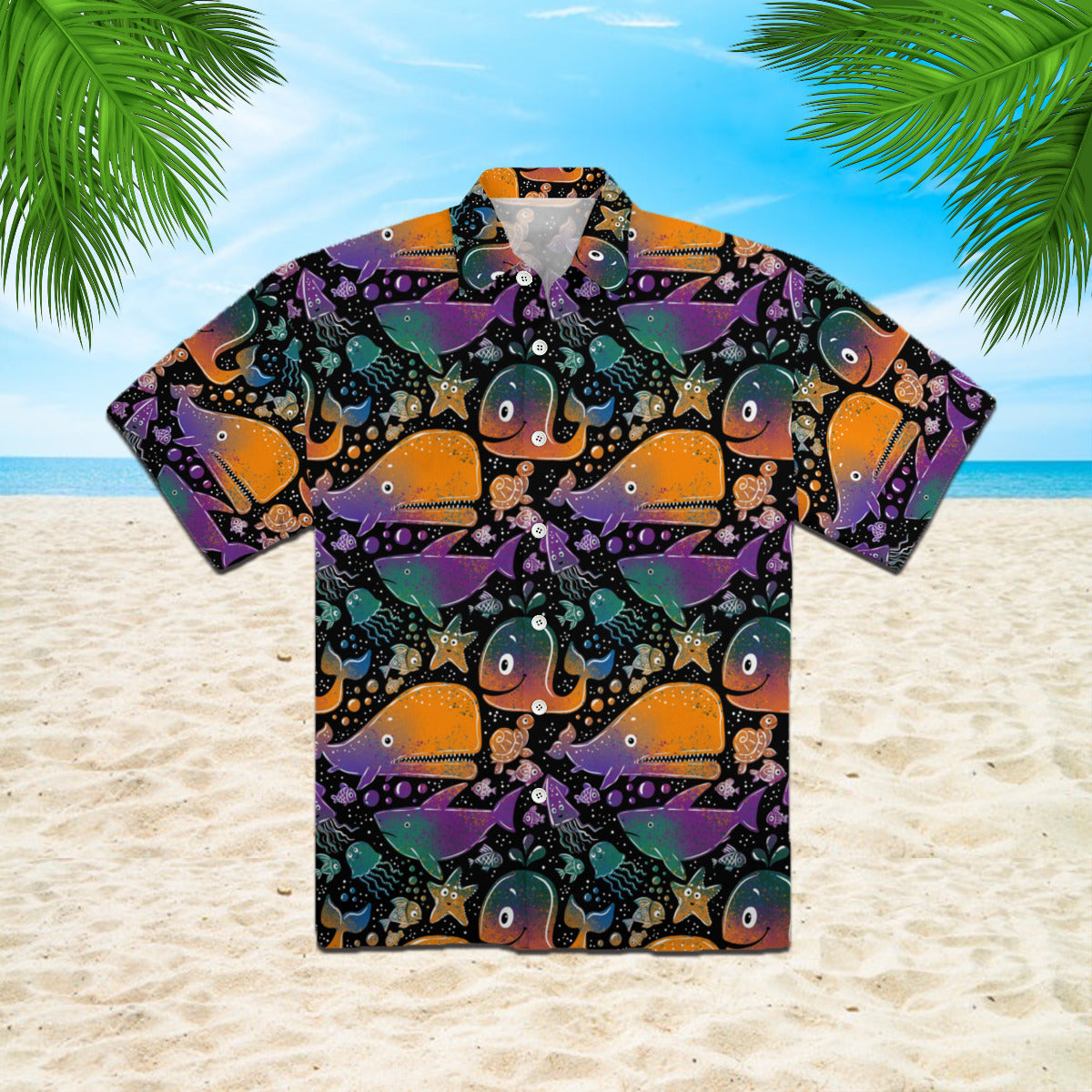 Sperm Whale Neon Hawaiian Shirt | For Men & Women | Hw947