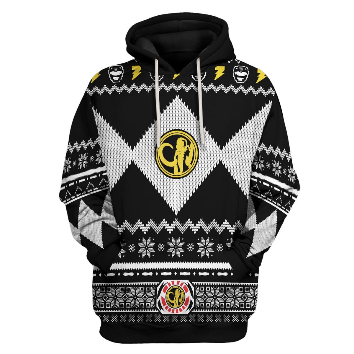 Gearhomies Tops Pullover Sweatshirt Black Power Rangers 3D Apparel