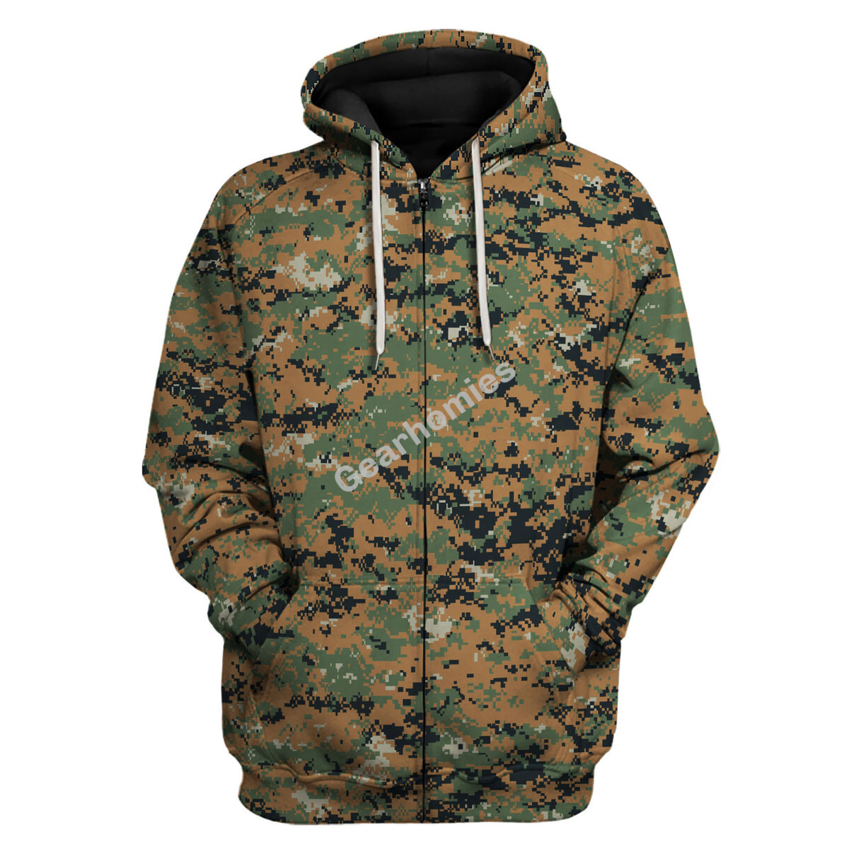 American Marpat Marine Pattern Woodland Camo Zip Hoodie