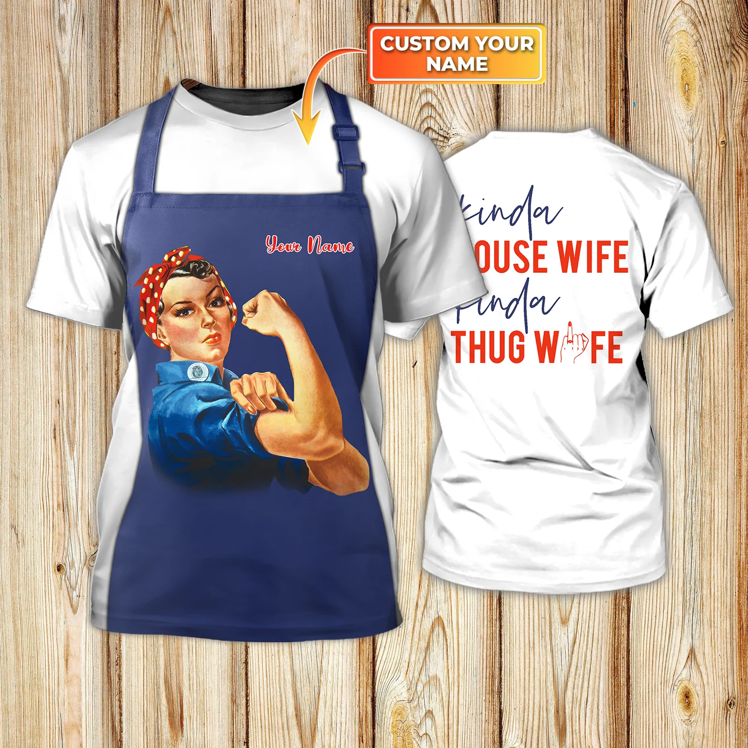 Custom Housewife Shirt, Kind Of Housewife Kind Of Thug Wife 3D Tshirt, Gift For Wife From Husband