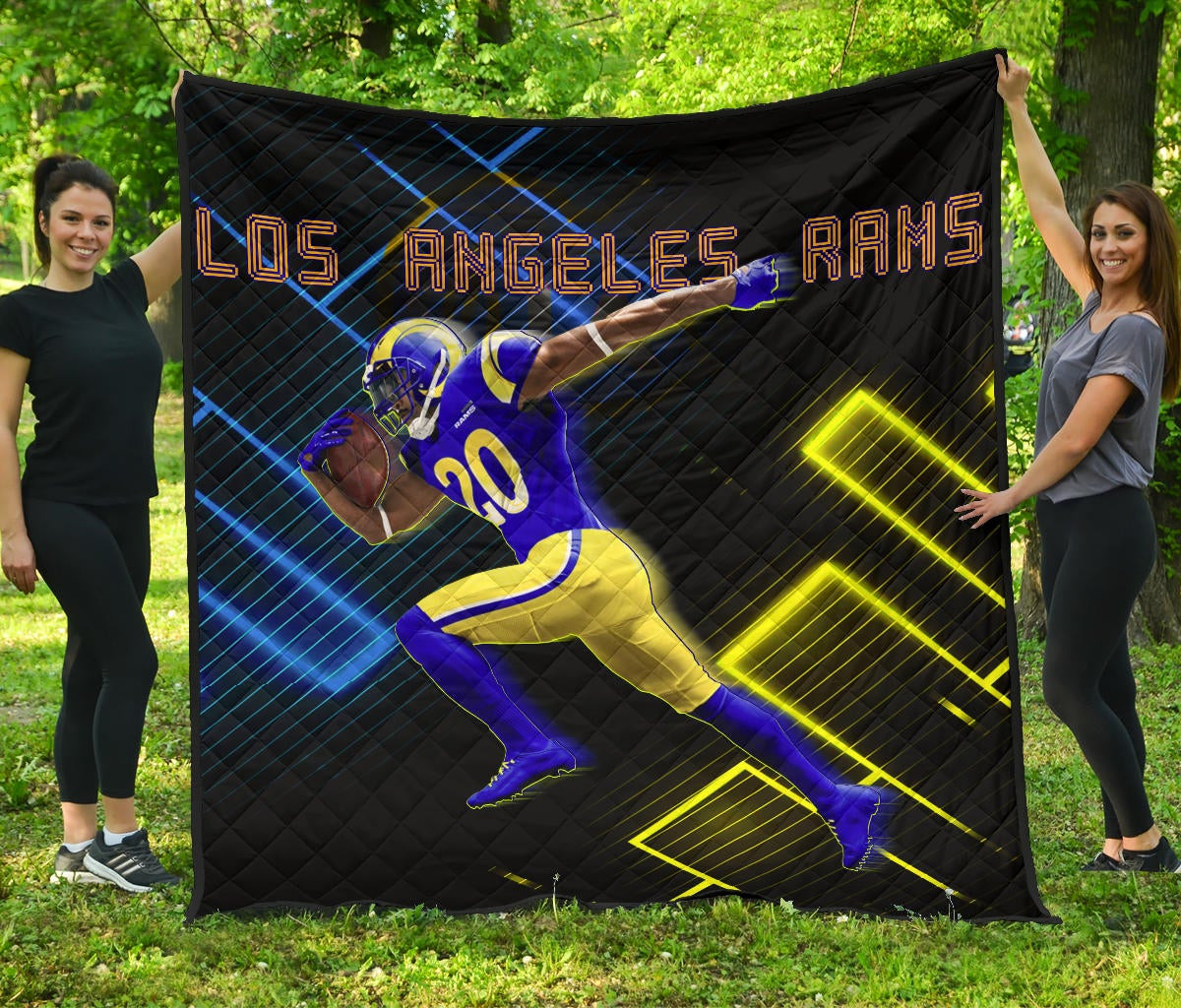 Los Angeles Rams American Football Team Cool Jalen Ramsey 20 Running Electronic Premium Quilt Blanket