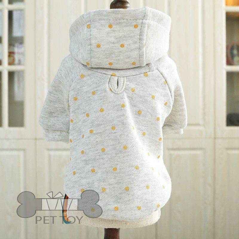 2019 Pet Dog Clothes Golden Little Dot Cotton Warm Dog Sports Hoodies for Chihuahua Small and Large Dog Clothes Sweater Costumes