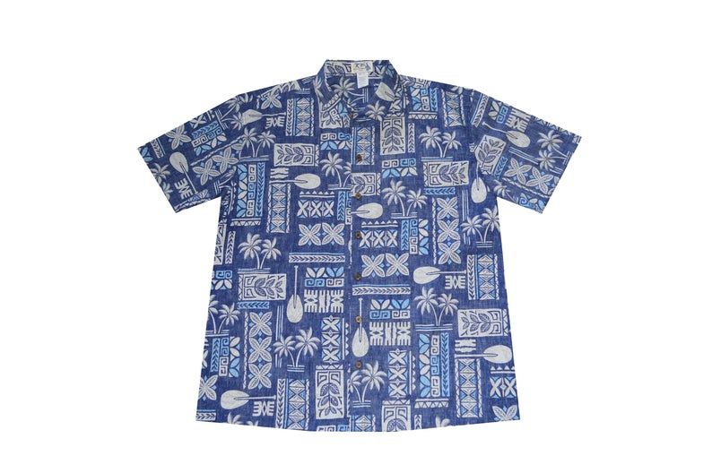 Performance Tapa Blue Amazing Design Hawaii Shirt Ha4827