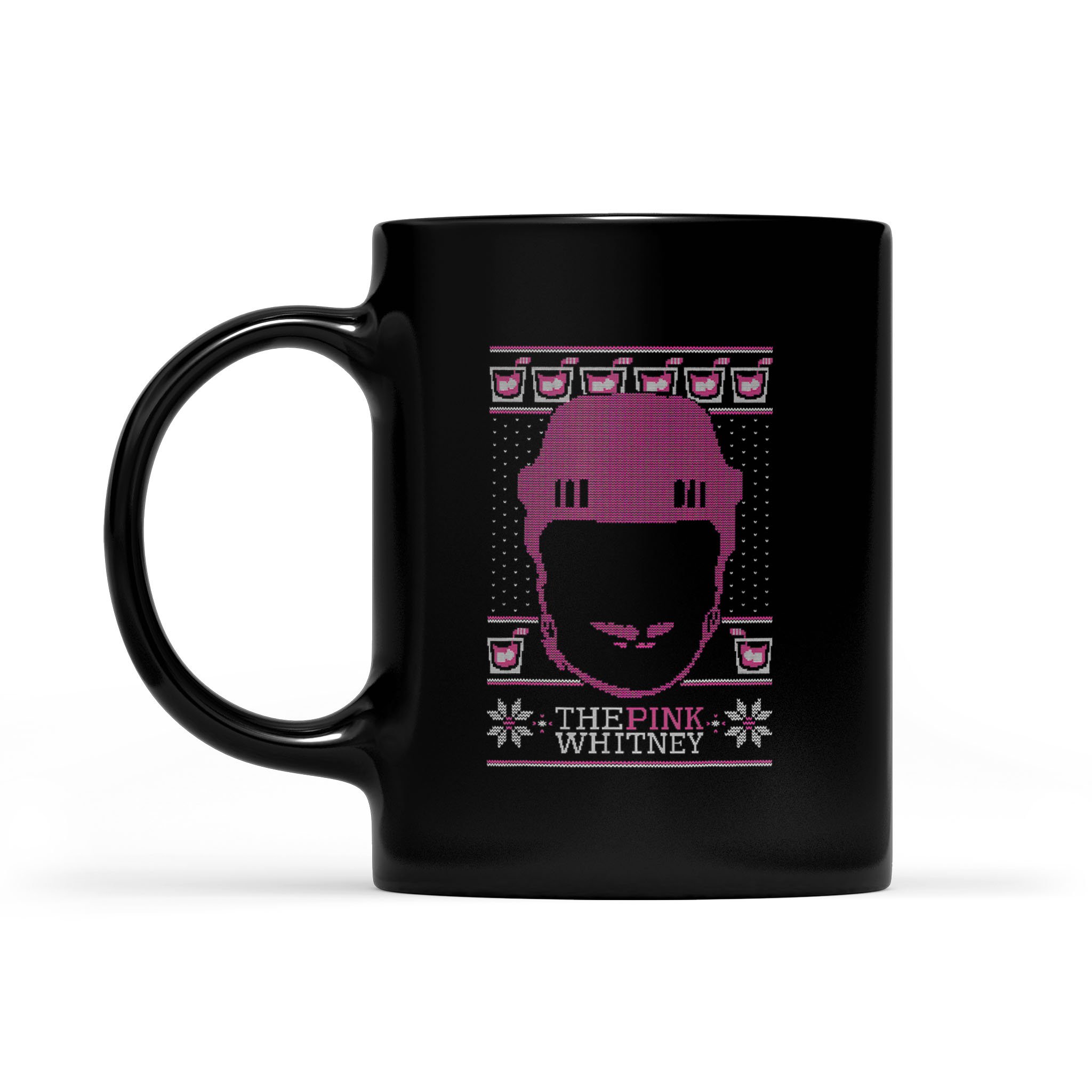 The Pink Whitney Ugly Christmas Sweater Party Hockey – Black Mug